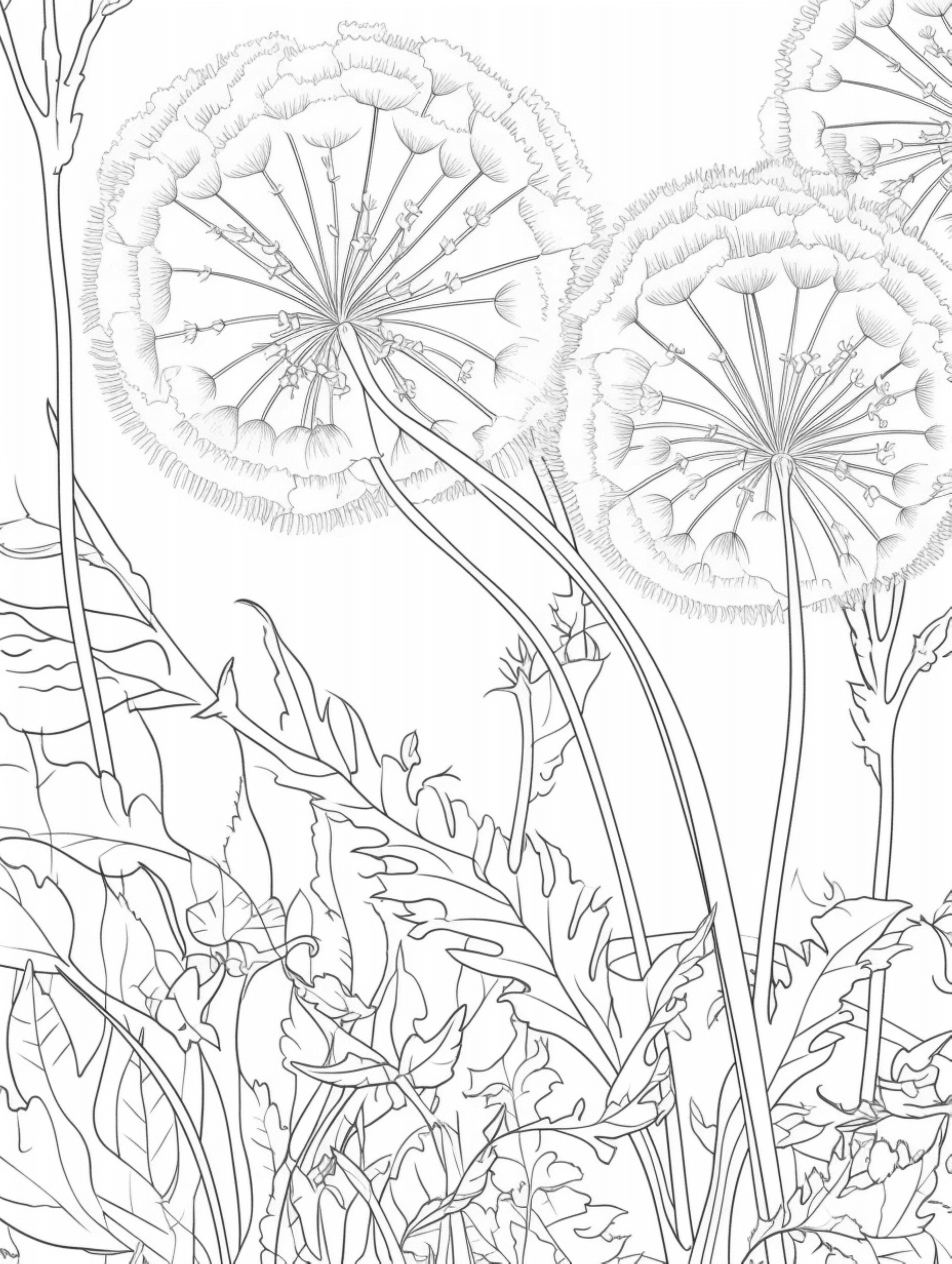 dandelion coloring page