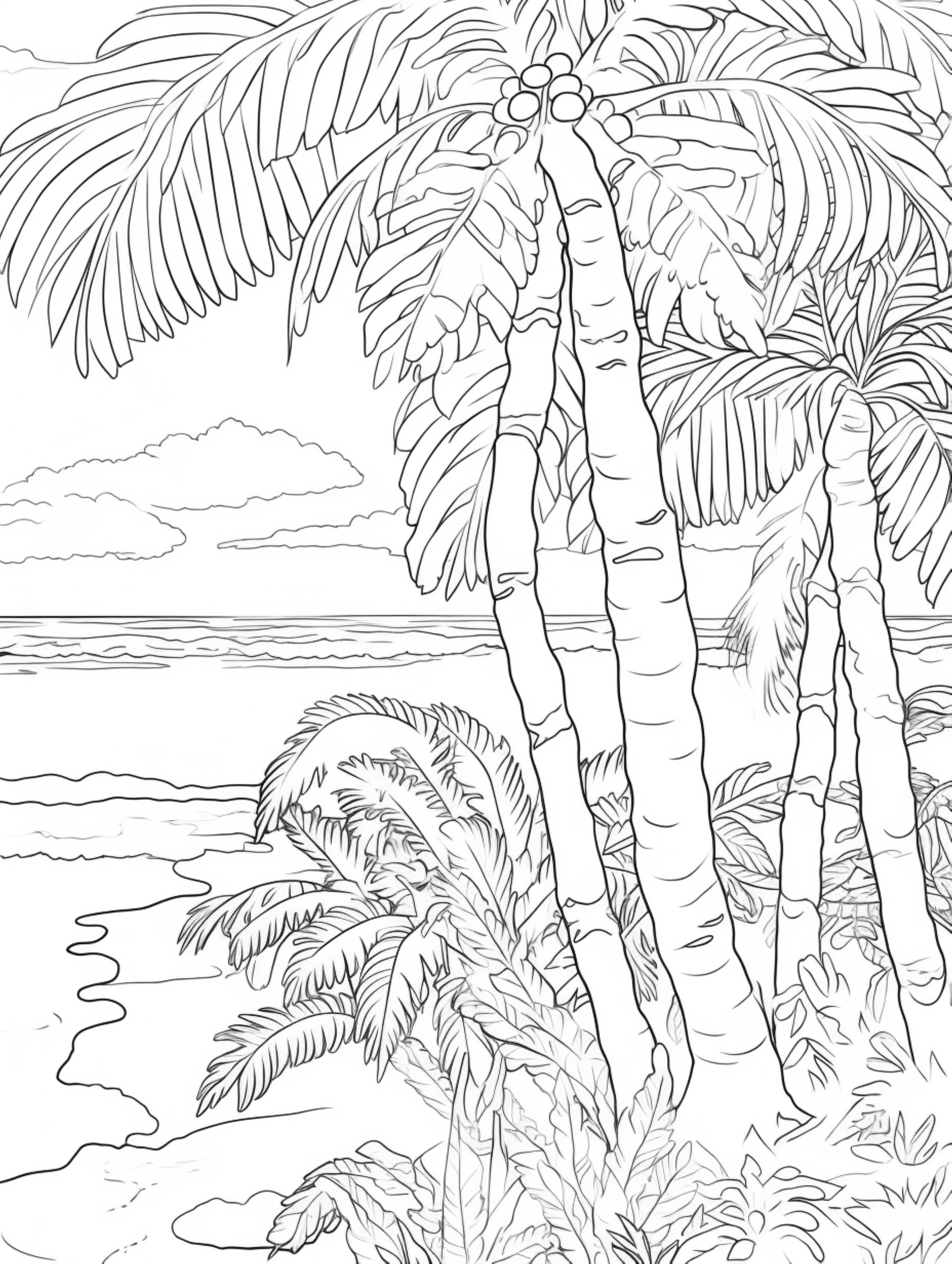 palm tree coloring page