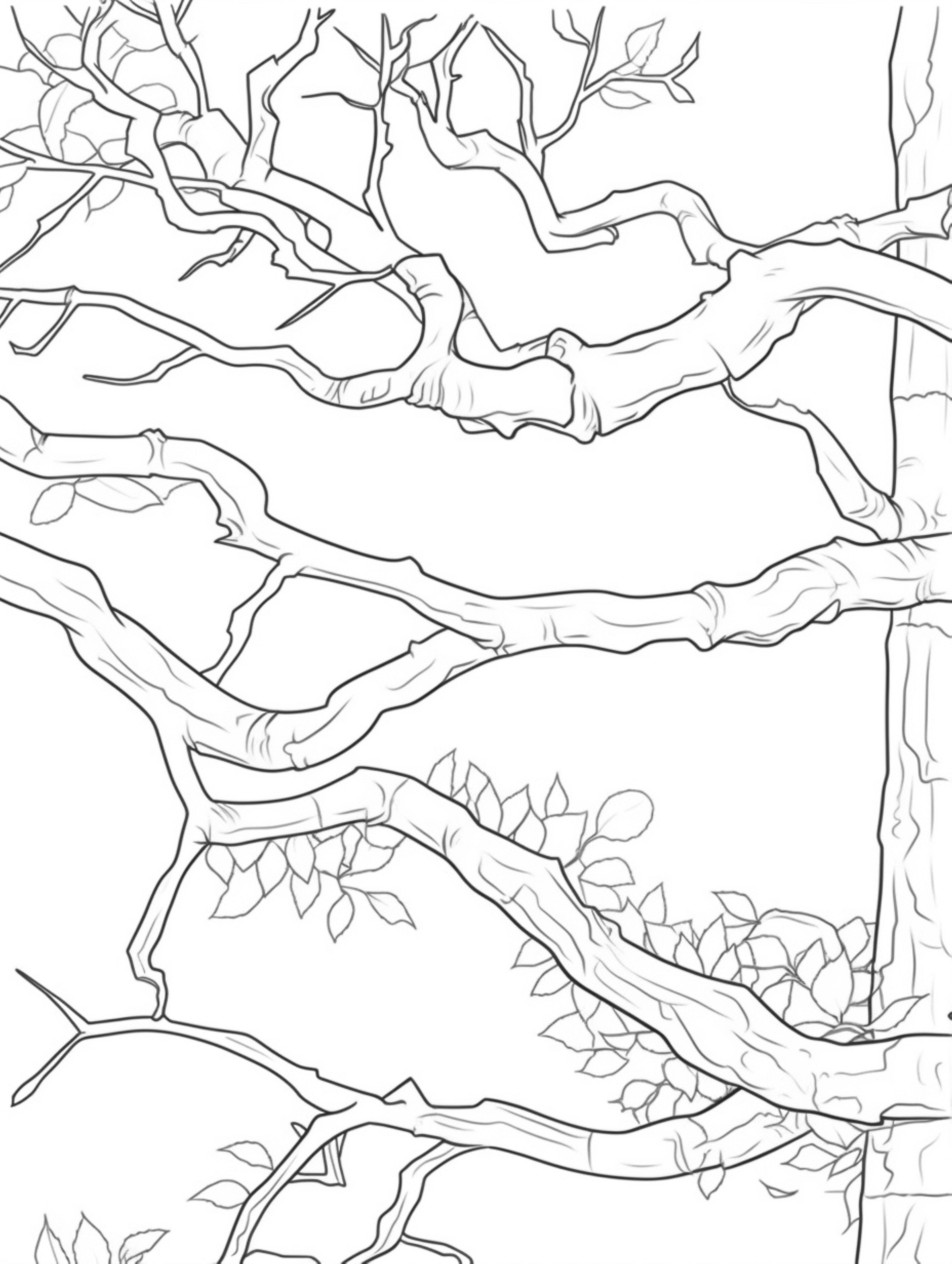 tree branch coloring page