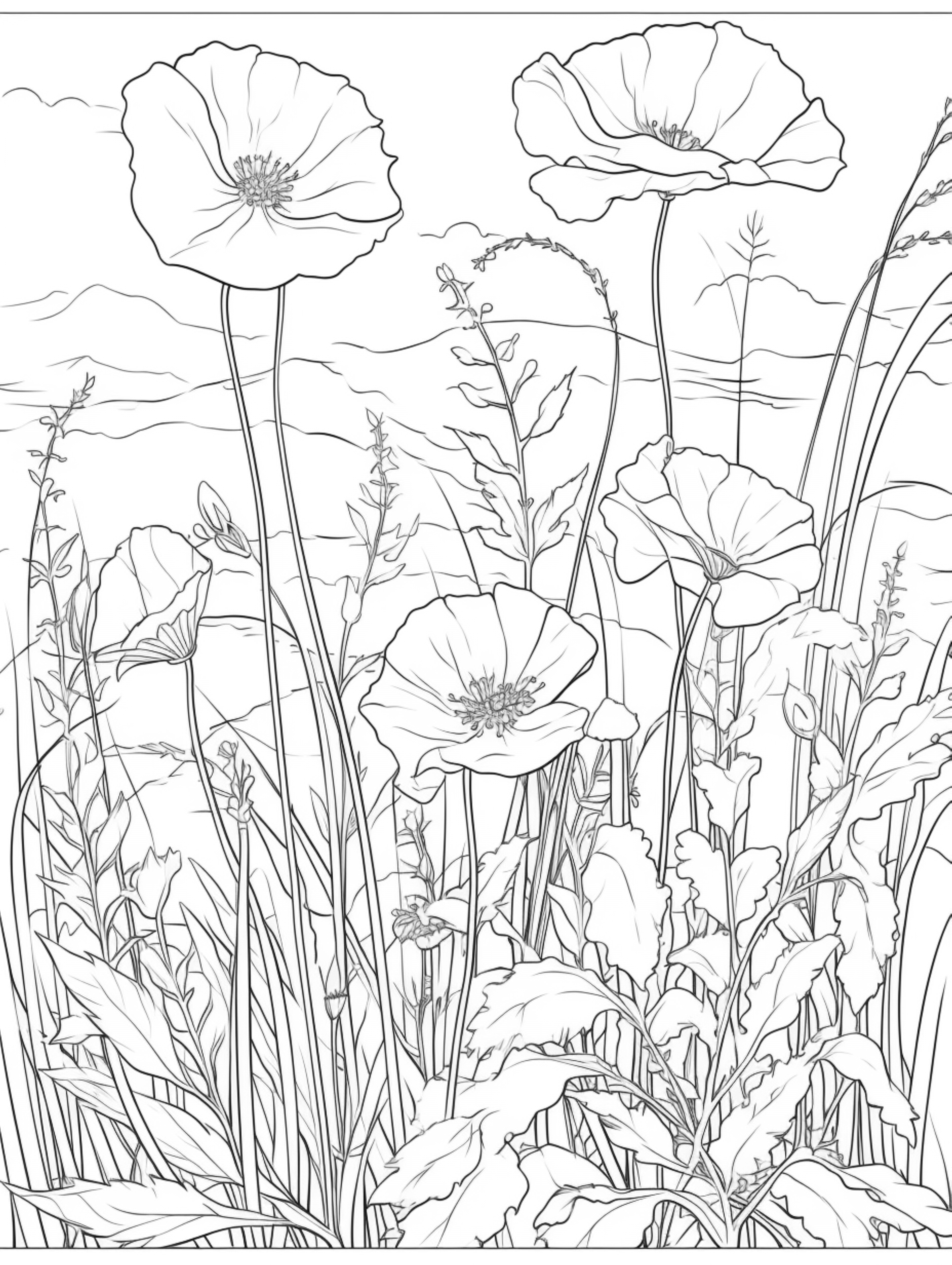 wildflower coloring page