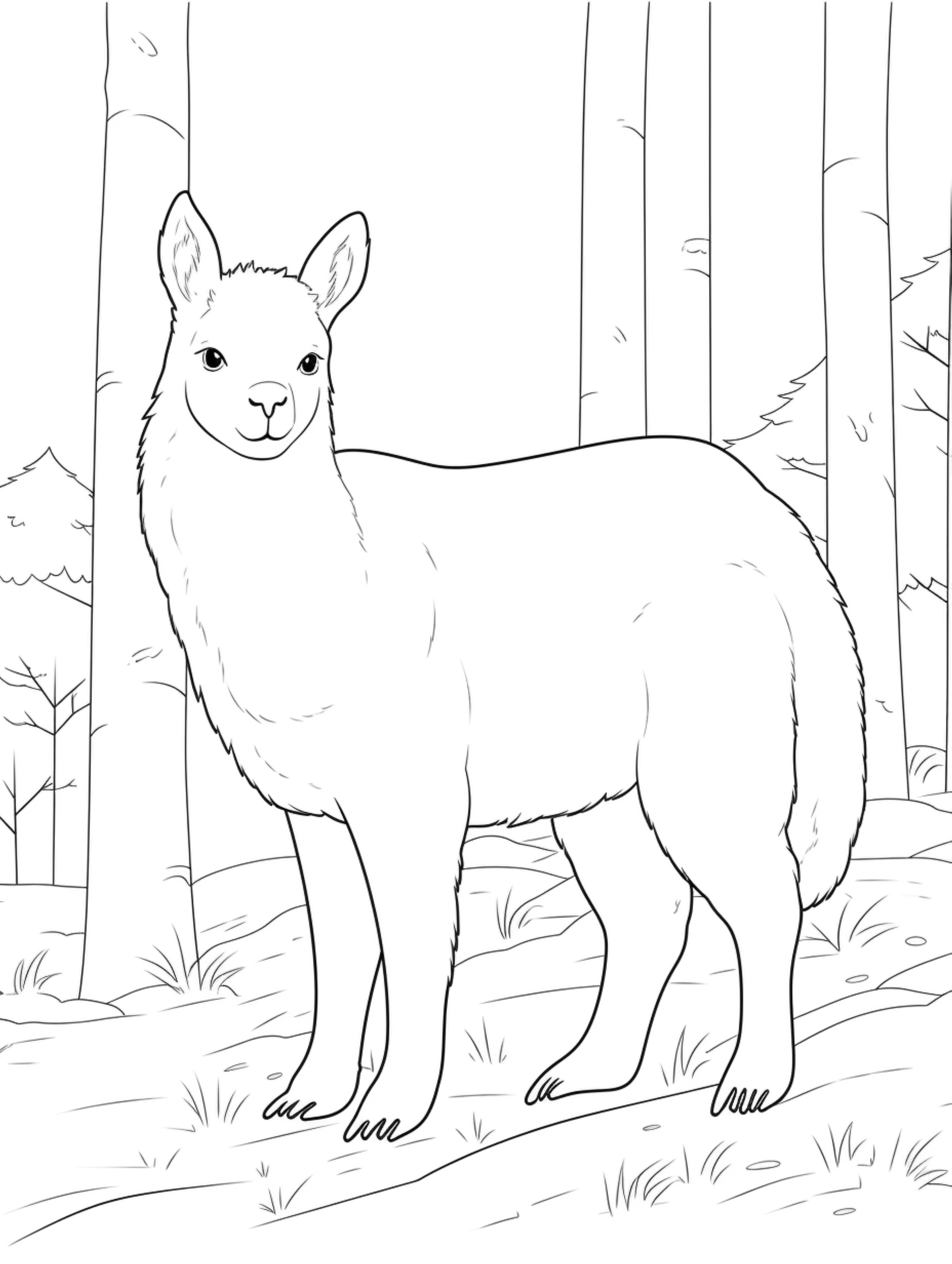 alpaca coloring page