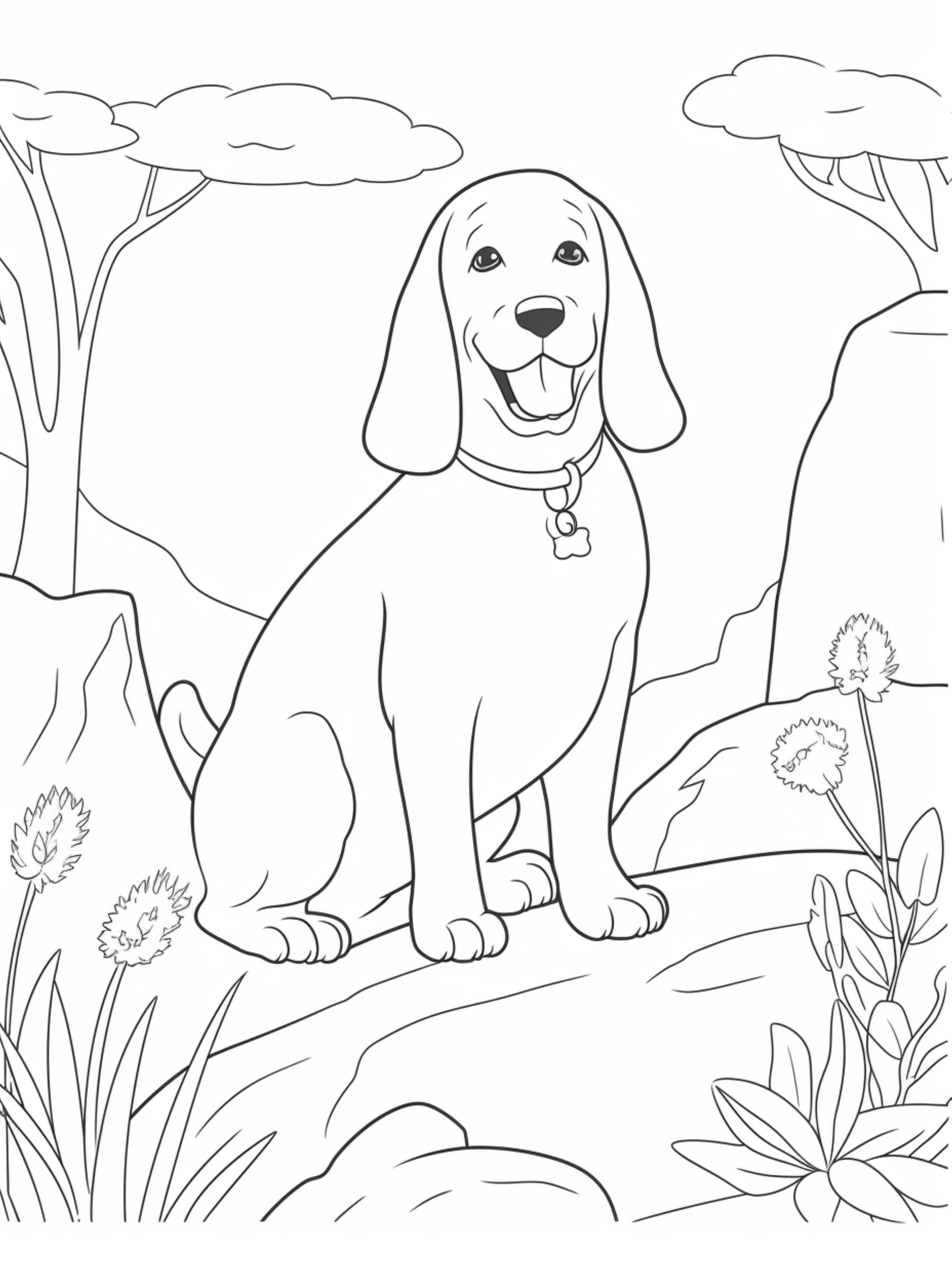 basset hound coloring page