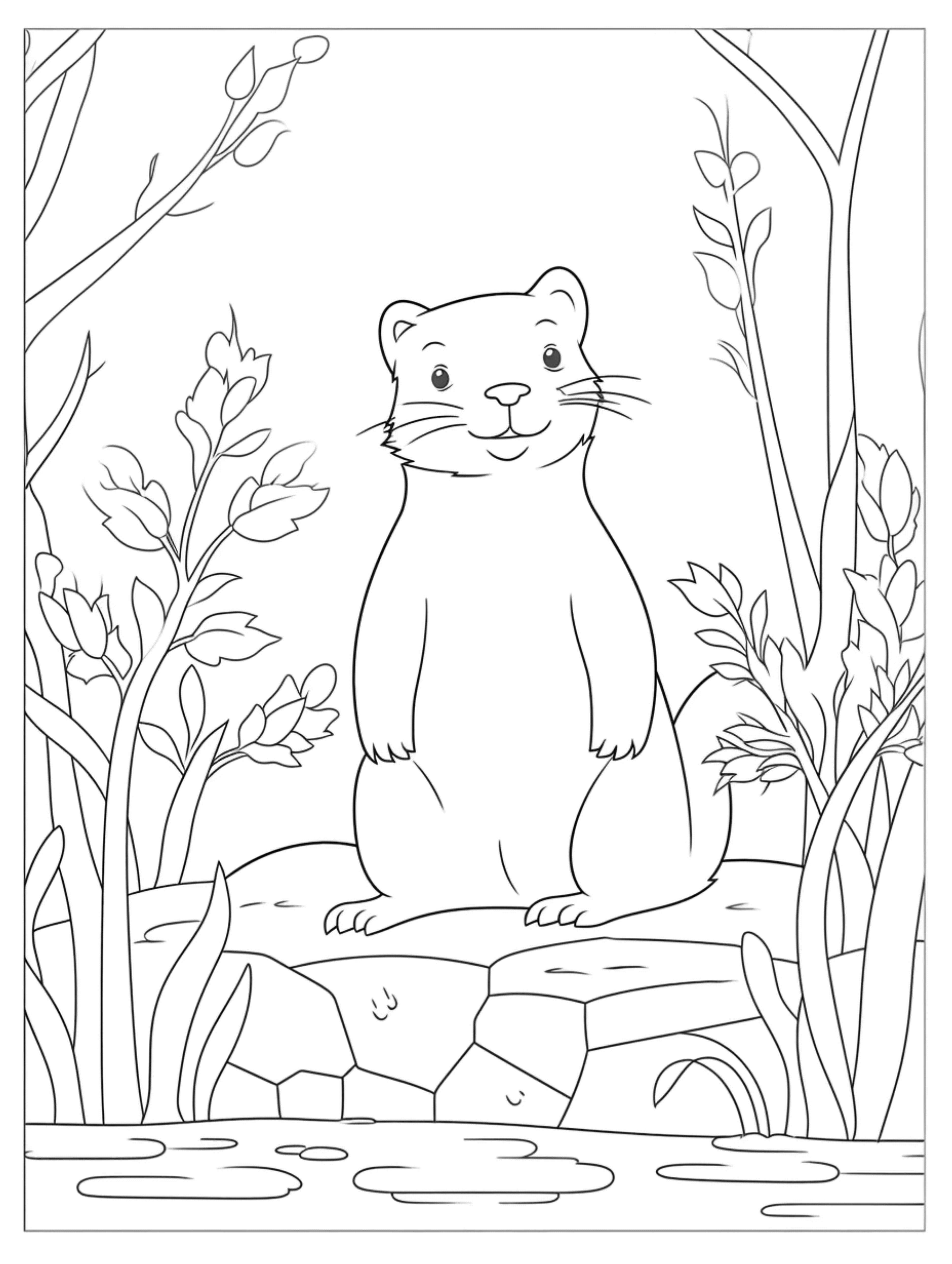 beaver coloring page