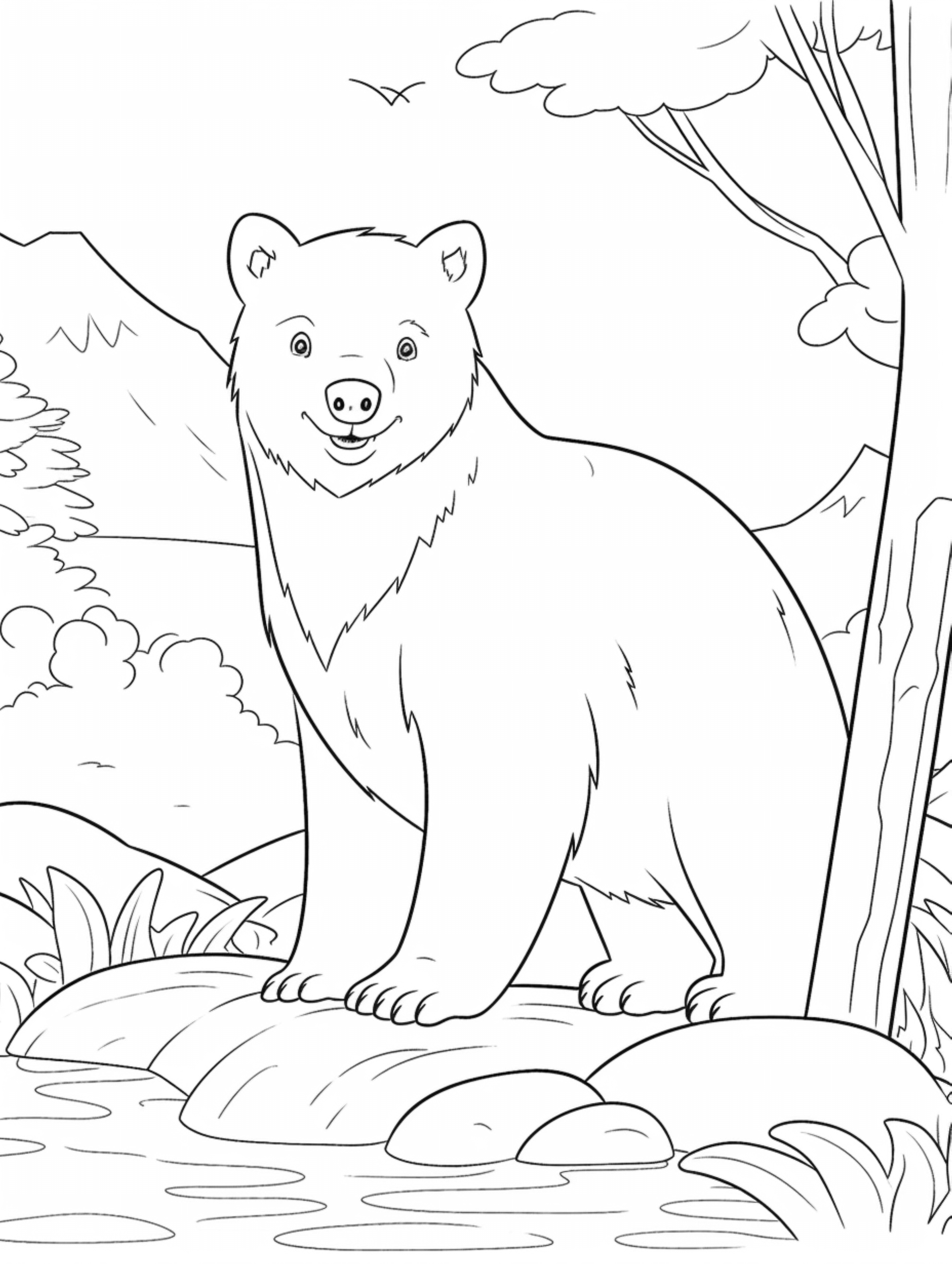 black bear coloring page
