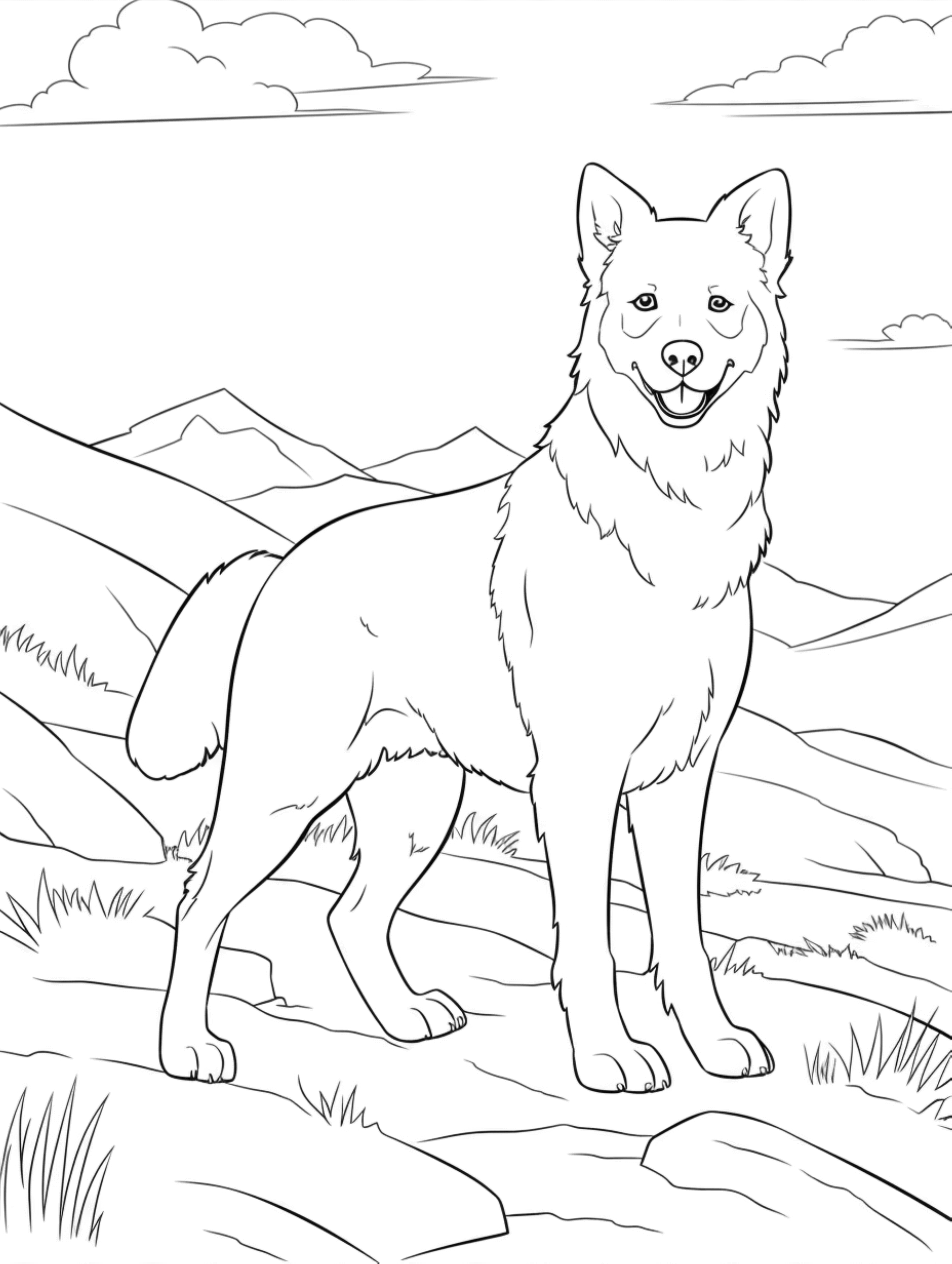 border collie coloring page