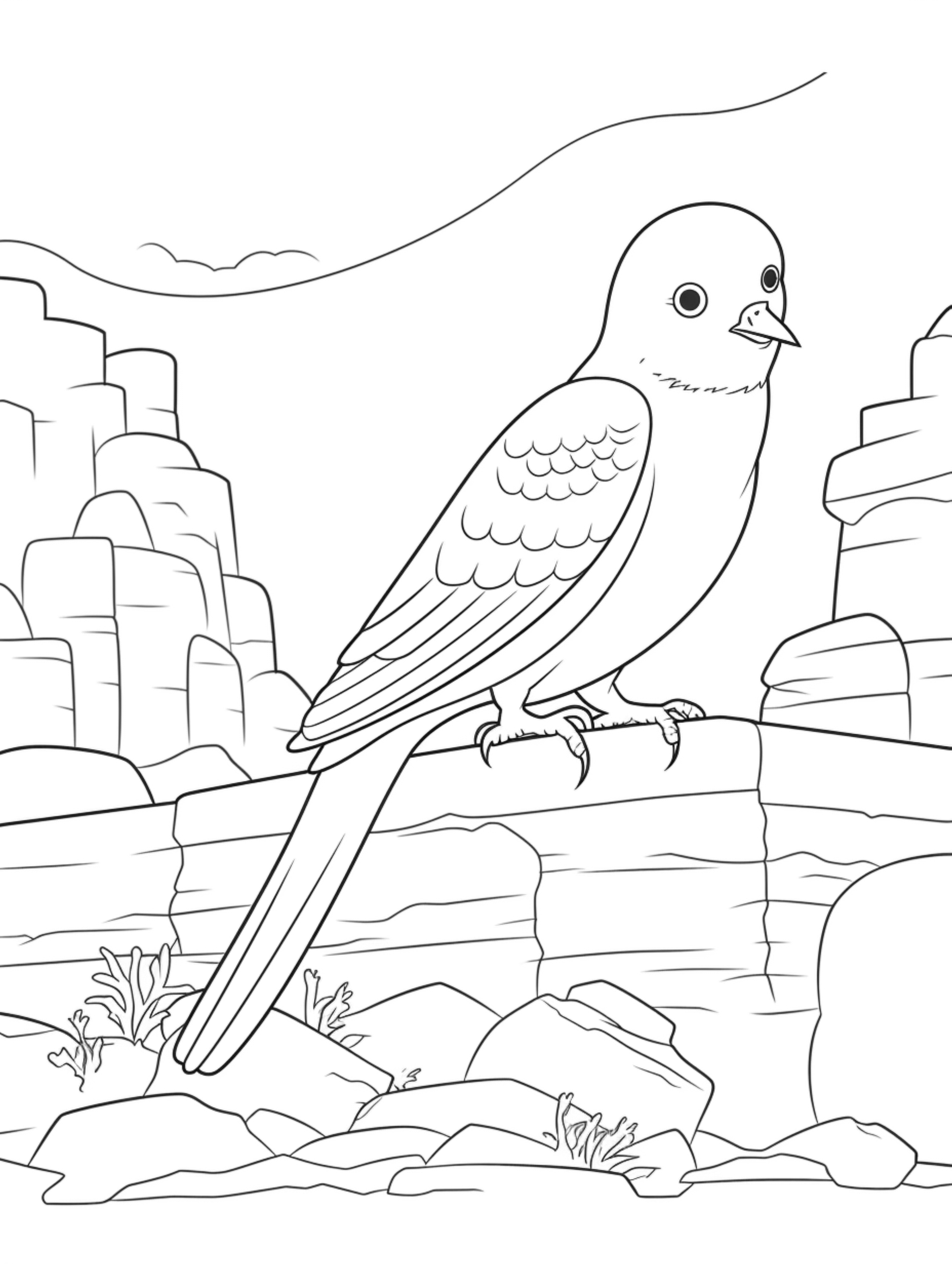 budgie coloring page