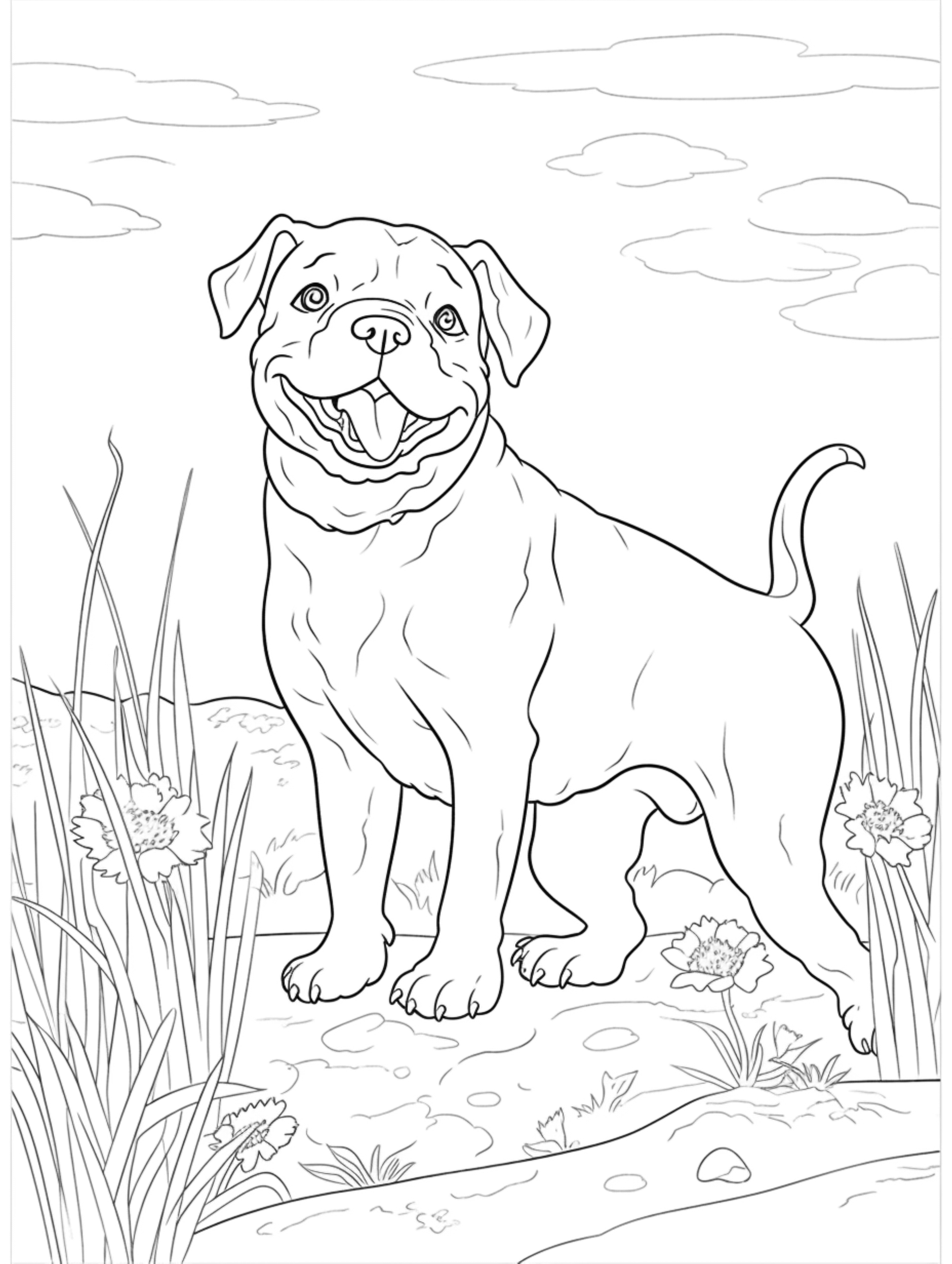 Cute Bulldog Coloring Pages for Kids - coloringforest.com