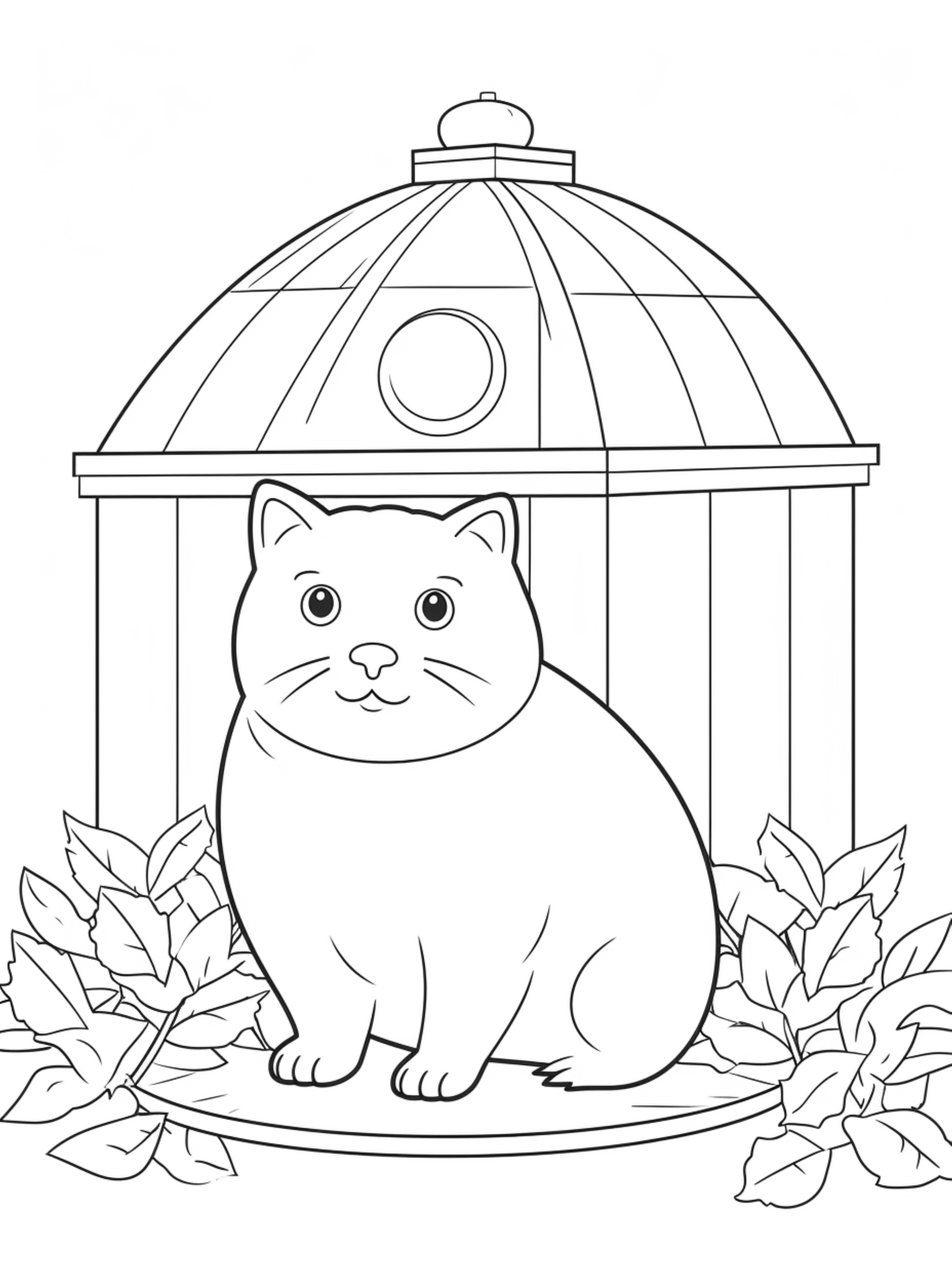 fat cat coloring pages