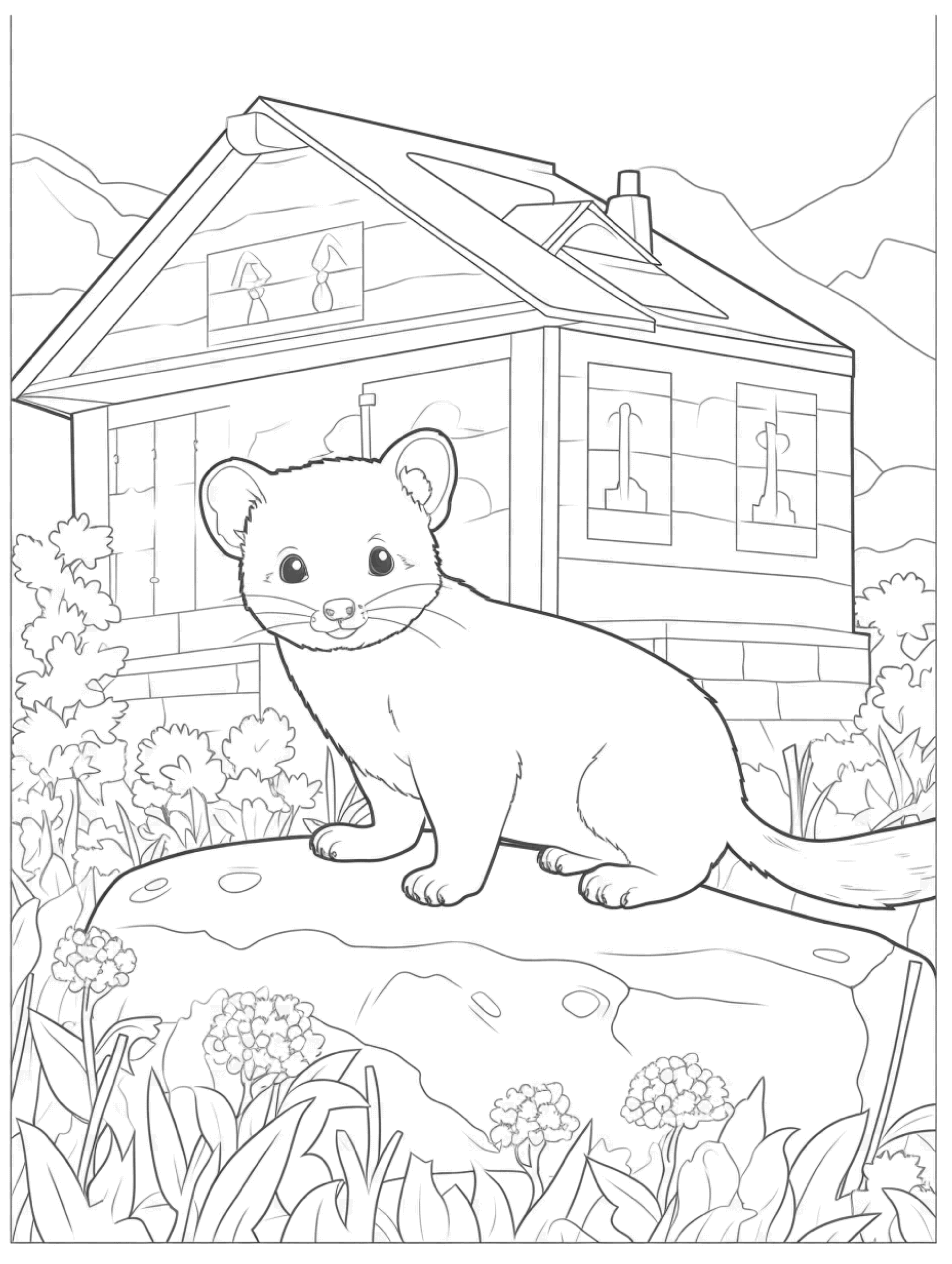 ferret coloring page