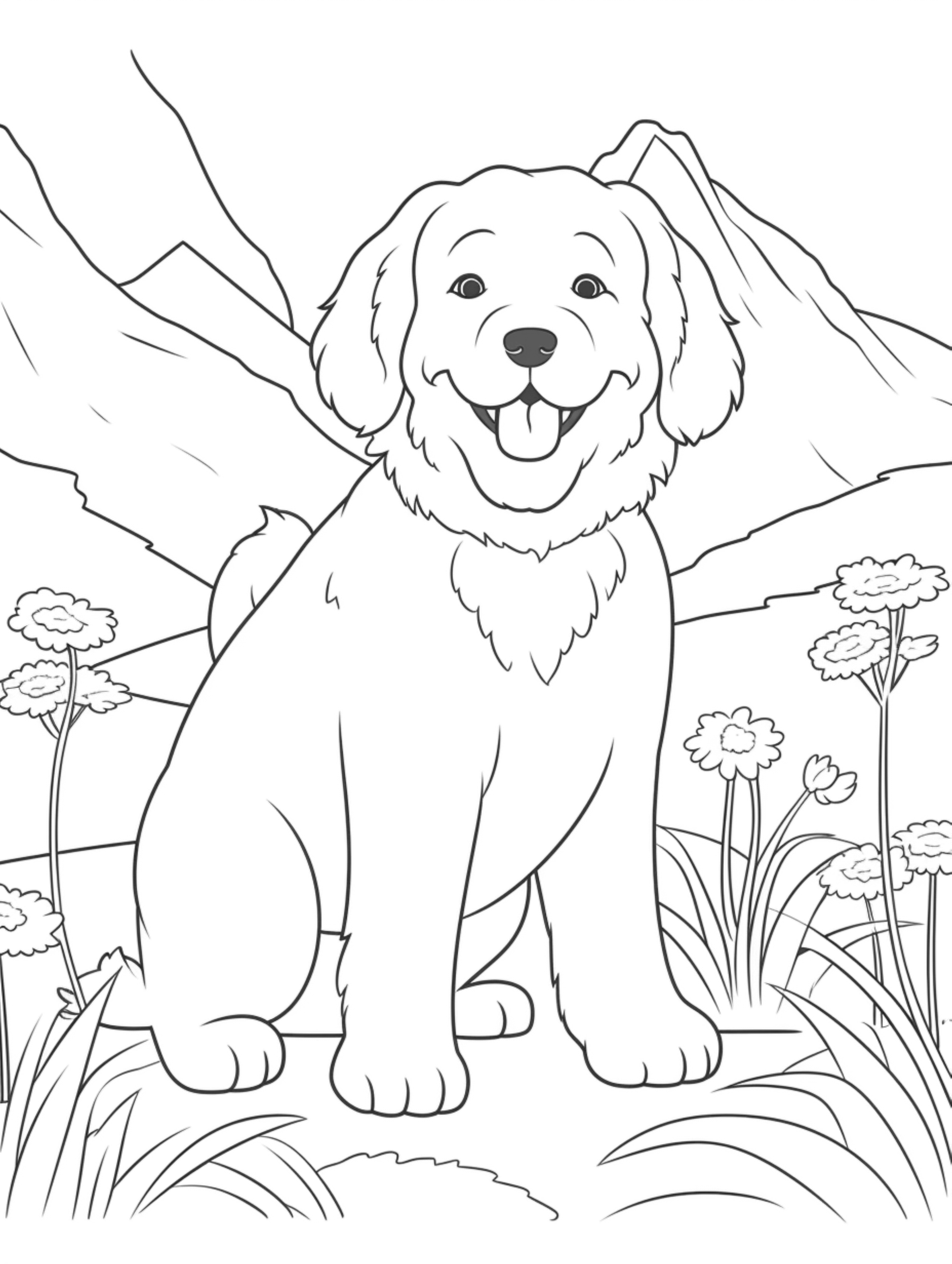 golden doodle coloring page