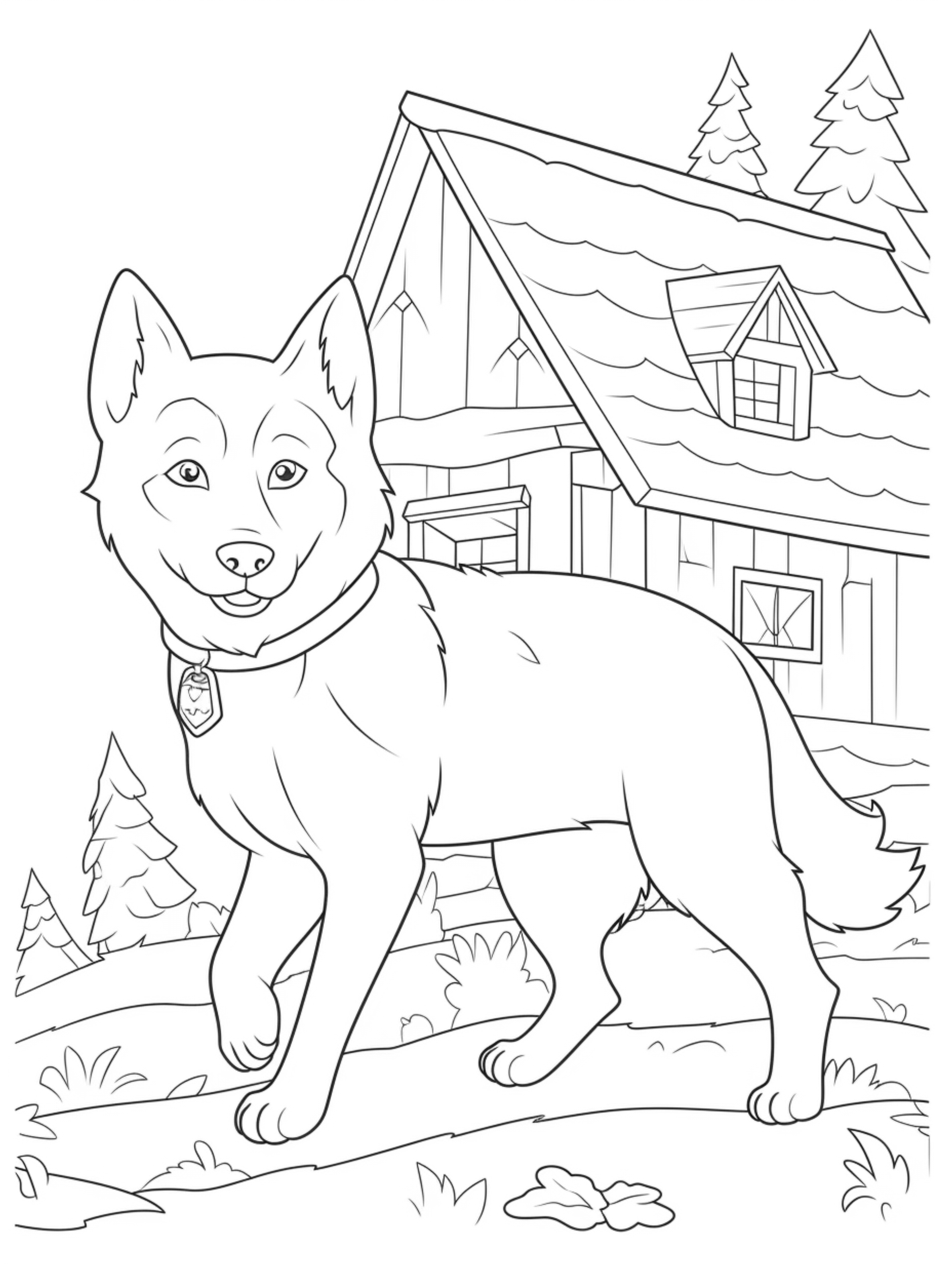 husky coloring page