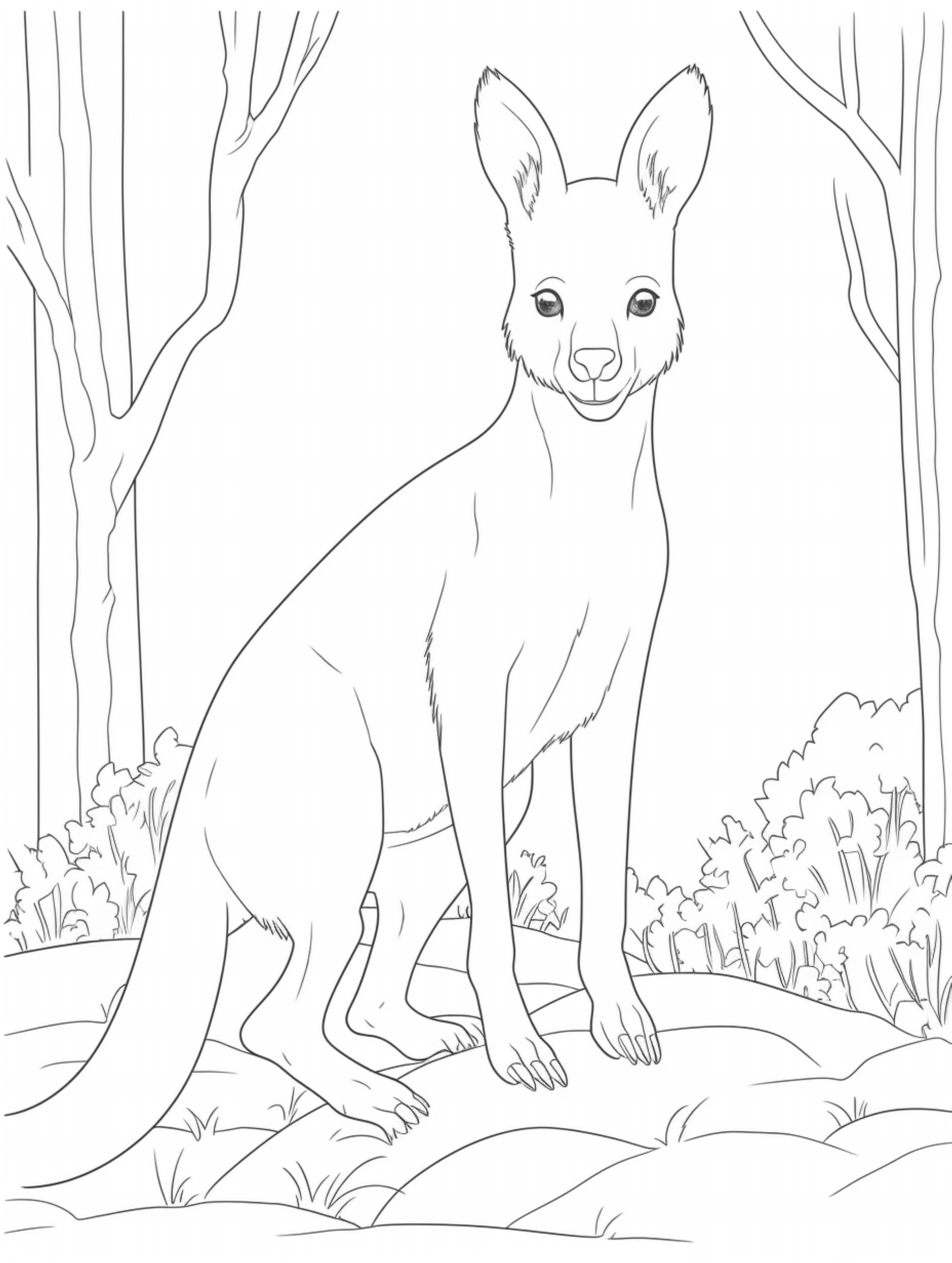 kangaroo coloring page