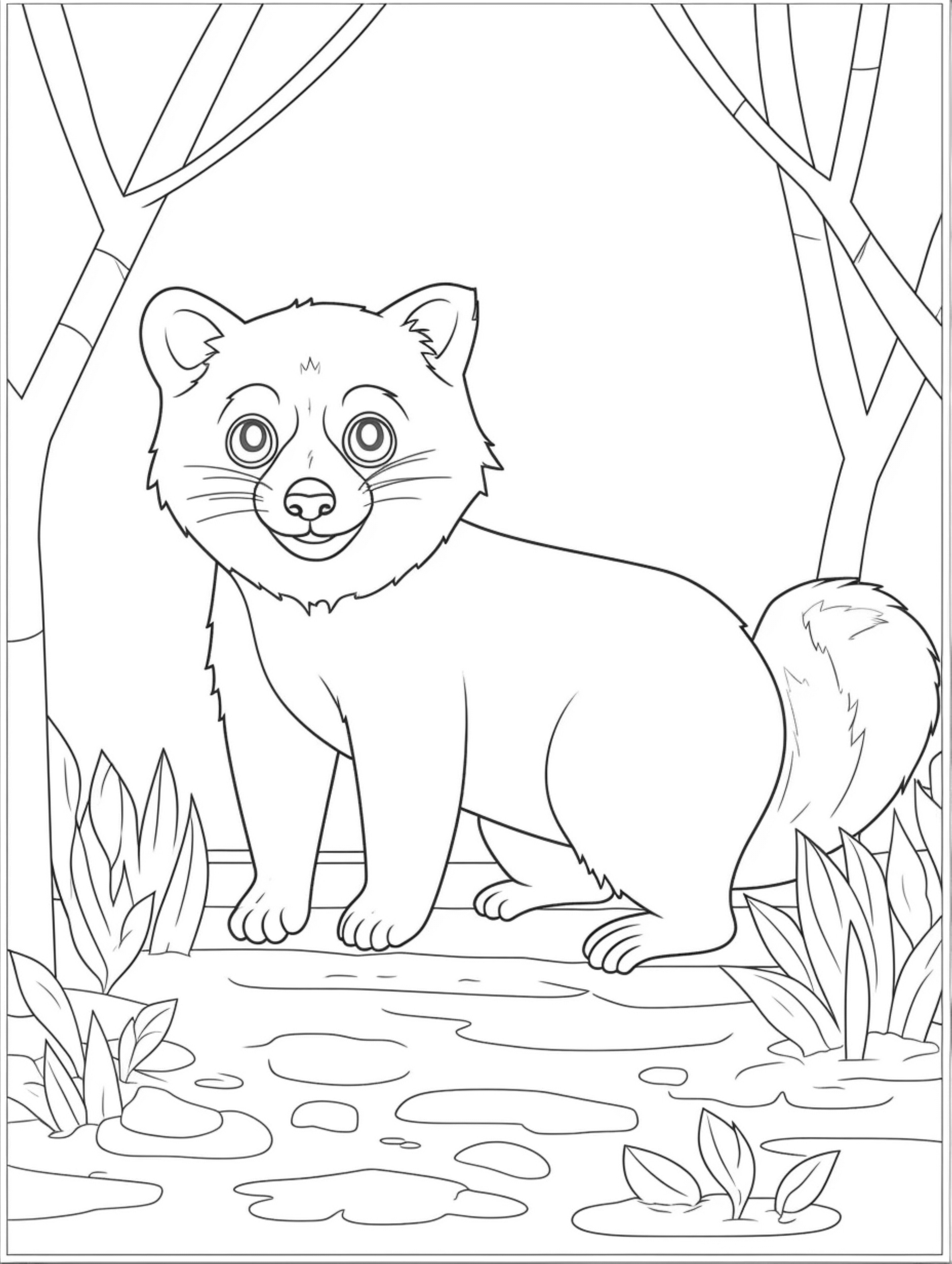 raccoon coloring page