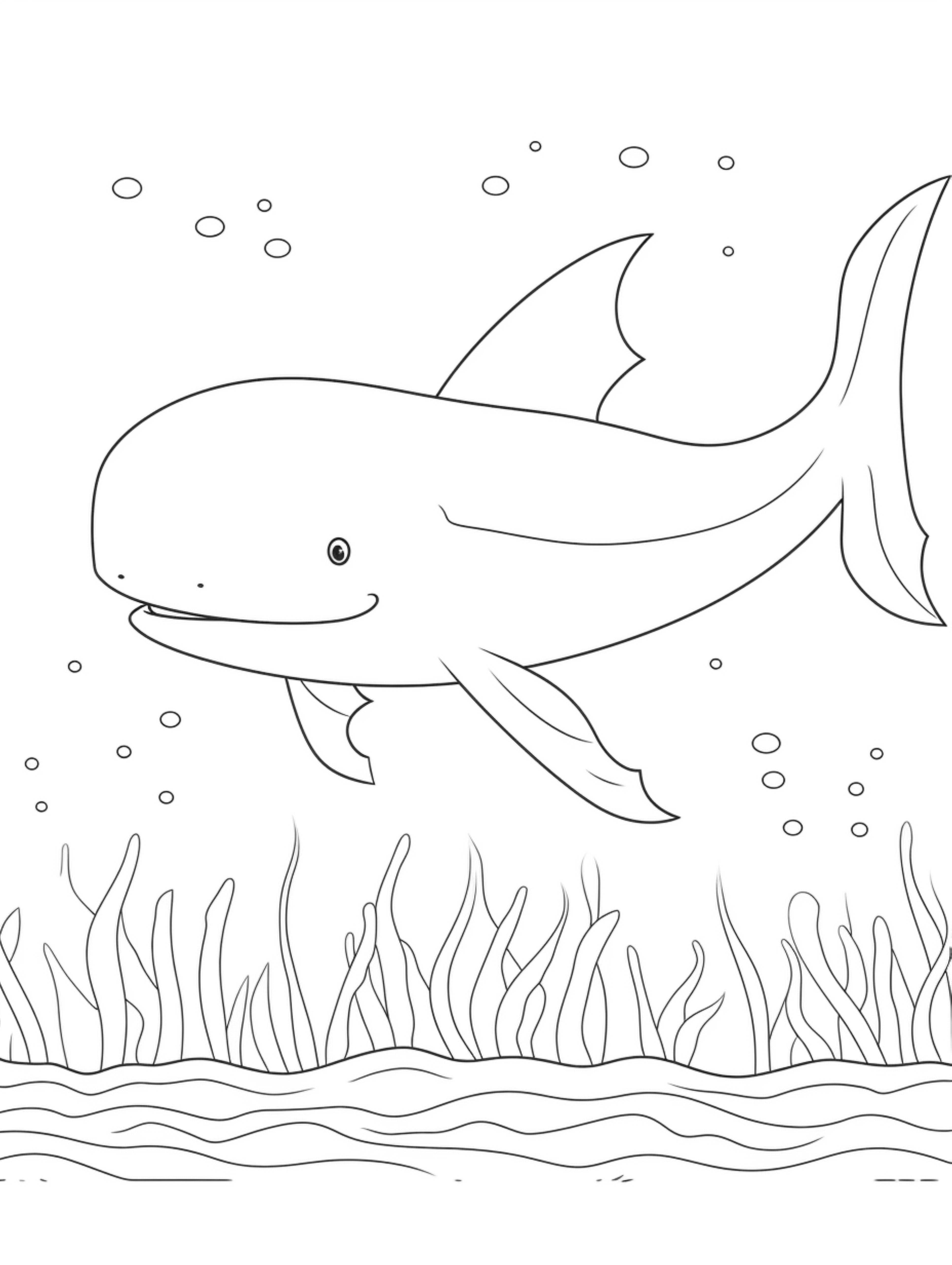 01 cute sperm whale in its habitat coloring page for