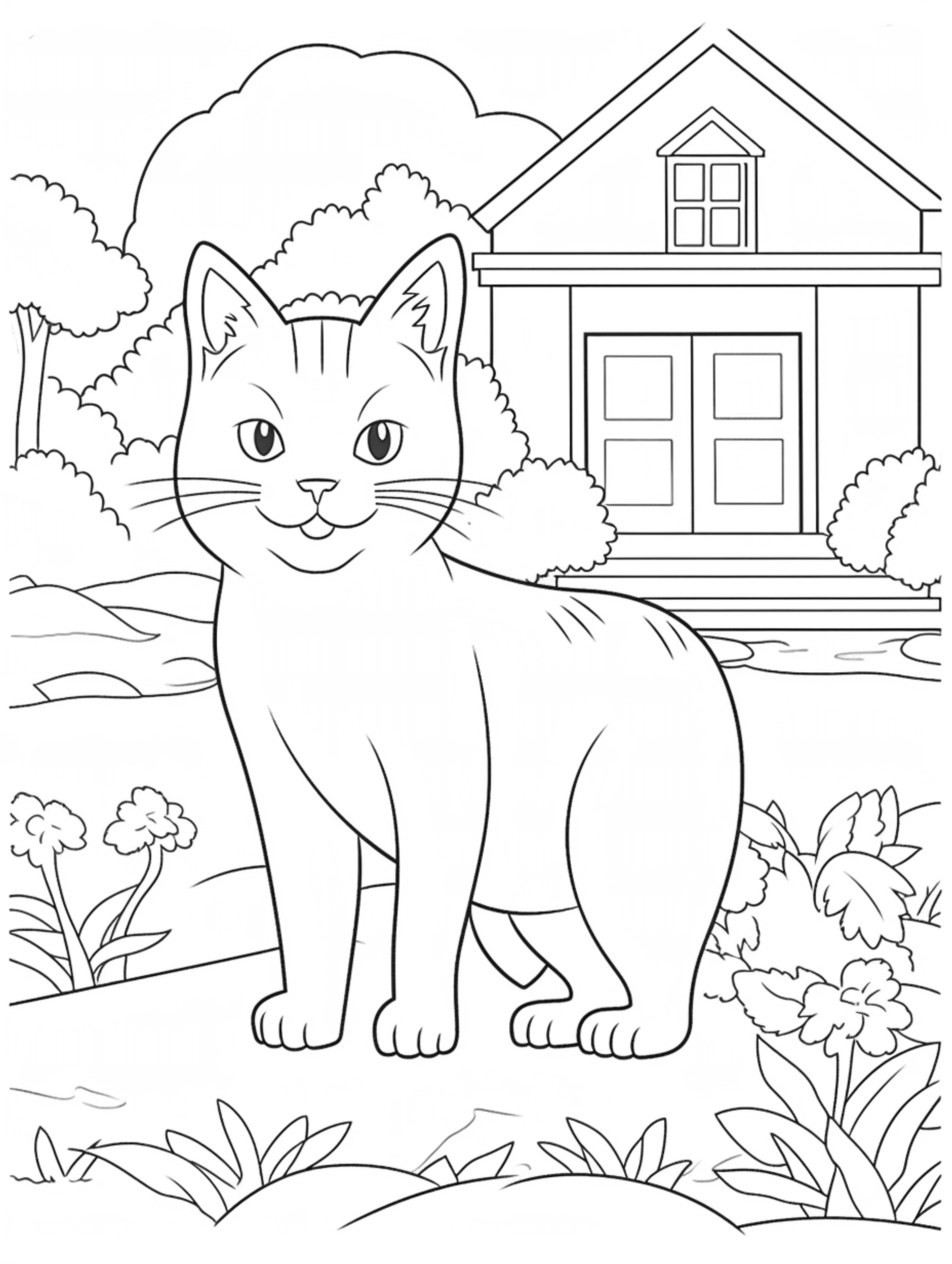 tabby cat coloring page