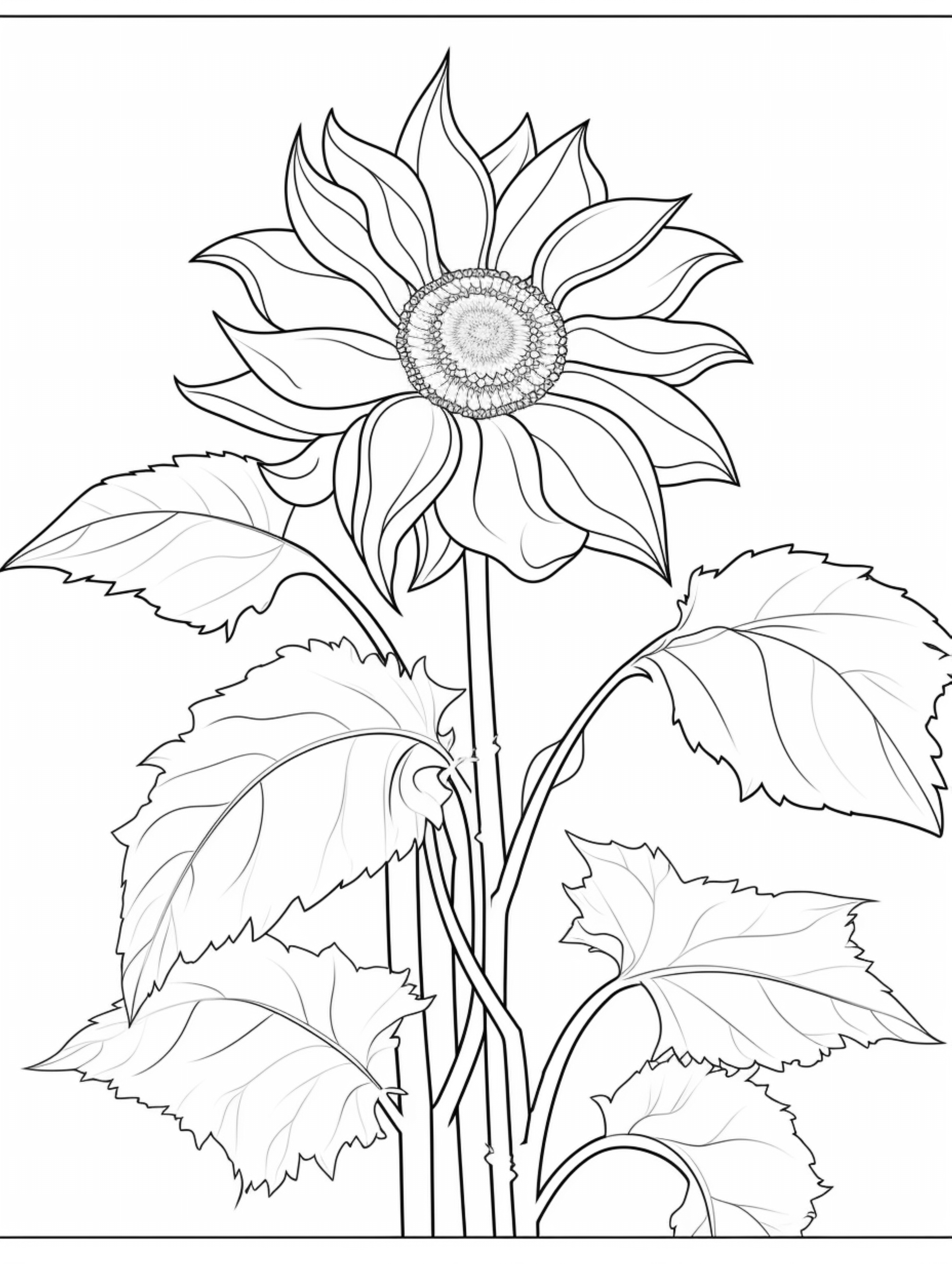 Realistic Sunflower Coloring Pages For Adults Coloringforest