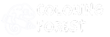 character and wordmark logo of Coloring Forest (transparent)